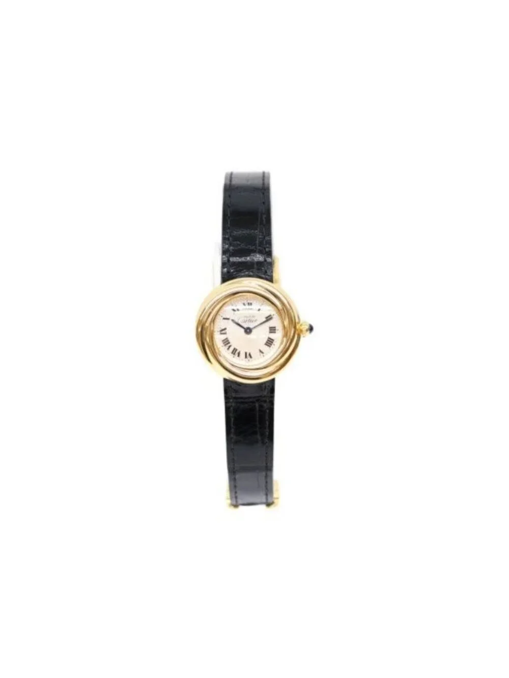 Cartier 925 Roman Silver Dial Must Trinity Vermeil Quartz